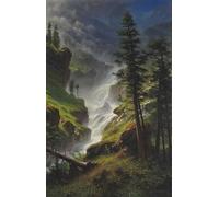 POSTERIIk Vintage Portrait Tableaux Art décor Cascade de montagne par Albert Bierstadt Affiches imprimées Pour la Décoration Murale 60x90cm