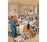 POSTERIIk Vintage Portrait Tableaux Art décor Célébration d'un fiançailles en Alsace par Frédéric Théodore Lix Affiches imprimées Pour la Décoration de Bureau 60x90cm
