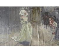 POSTERIIk Vintage Portrait Tableaux Art décor Étude de figures peut-être pour Margaret et Faust par Edwin Austin Abbey Affiches imprimées Pour la Décoration de Bureau 60x90cm