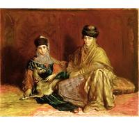 POSTERIIk Vintage Portrait Tableaux Art décor Femme et petite fille de Constantin avec Théodore Chasseriau Affiches imprimées Pour la Décoration de Bureau 60x90cm