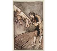 POSTERIIk Vintage Portrait Tableaux Art décor Gulliver embrasse la main de la reine de Brobdingnagias par Arthur Rackham Affiches imprimées Pour la Décoration du Salon 60x90cm