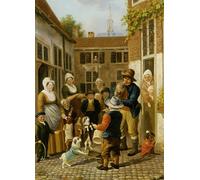 POSTERIIk Vintage Portrait Tableaux Art décor la Nieuwe Kerk en arrière plan par Pieter Daniel Van Der Burgh Affiches imprimées Pour la Décoration du Salon 60x90cm