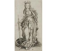 POSTERIIk Vintage Portrait Tableaux Art décor la Petite Sainte Catherine par un Artiste Célèbre Affiches imprimées Pour la Décoration du Salon 60x90cm
