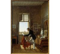 POSTERIIk Vintage Portrait Tableaux Art décor l'atelier de François Edouard Picot à la Villa Médicis peinture de François Edouard Picot Affiches imprimées Pour la Décoration de Bureau 60x90cm