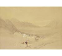 POSTERIIk Vintage Portrait Tableaux Art décor le couvent de Sainte-Catherine Mont Sinaï regardant vers la plaine du campement par David Roberts Affiches imprimées Pour la Décoration Murale 60x90cm