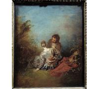 POSTERIIk Vintage Portrait Tableaux Art décor le faux pas de Jean Antoine Watteau Affiches imprimées Pour la Décoration du Salon 60x90cm