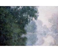 POSTERIIk Vintage Portrait Tableaux Art décor Matin sur la Seine Effet de Brume de Claude Monet Affiches imprimées Pour la Décoration Murale 60x90cm