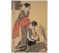 POSTERIIk Vintage Portrait Tableaux Art décor Mère de minuit et enfant endormi par Kitagawa Utamaro Affiches imprimées Pour la Décoration Murale 60x90cm