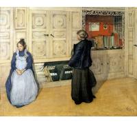 POSTERIIk Vintage Portrait Tableaux Art décor Mère et fille de Carl Larsson Affiches imprimées Pour la Décoration du Salon 60x90cm