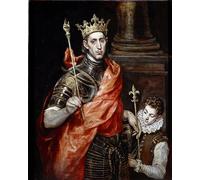 POSTERIIk Vintage Portrait Tableaux Art décor Saint Louis roi de France et un page par El Greco Affiches imprimées Pour la Décoration de Bureau 60x90cm