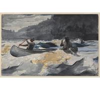 POSTERIIk Vintage Portrait Tableaux Art décor Tirer sur les rapides par Winslow Homer Affiches imprimées Pour la Décoration Murale 60x90cm
