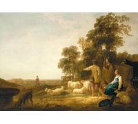 POSTERIIk Vintage Portrait Tableaux Art décor un paysage avec bergers et bergères par Aelbert Cuyp Affiches imprimées Pour la Décoration Murale 60x90cm