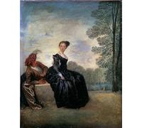 POSTERIIk Vintage Portrait Tableaux Art décor une femme Capriiiicieuse la boudeuse de Jean Antoine Watteau Affiches imprimées Pour la Décoration du Salon 60x90cm