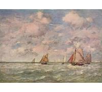 POSTERIIk Vintage Portrait Tableaux Art décor une marine d'Eugène Louis Boudin Affiches imprimées Pour la Décoration Murale 60x90cm