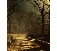 POSTERIIk Vintage Portrait Tableaux Art décor une ruelle au clair de lune avec deux amants de Grimshaw Affiches imprimées Pour la Décoration Murale 60x90cm