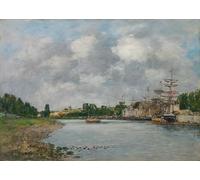 POSTERIIk Vintage Portrait Tableaux Art décor Vue du Port de Saint Valéry Sur Somme par Eugène Louis Boudin Affiches imprimées Pour la Décoration du Salon 60x90cm