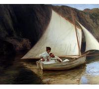 POSTERIIk Vintage Portrait Tableaux Impression Tableaux Le Petit Barquen d'Emile Friant Affiches imprimées Pour la Décoration du Salon 60x90cm