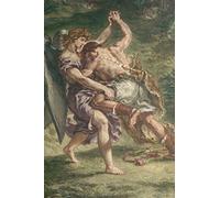 POSTERIIk Vintage Portrait Tableaux Impression Tableaux Lutte entre Jacob et l'ange Détail Chapelle Des Saints anges par Ferdinandeugene Delacroix Pour la Décoration du Salon 60x90cm