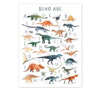 Posterlounge Alphabet des dinosaures Poster | 100 x 130 cm de Victoria Borges Déco colorée Tableaux Décoration murale