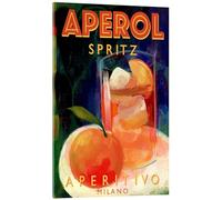 Posterlounge Aperol Spritz Aperitivo, Milano Tableau en verre acrylique de Marco Marella 20 x 30 cm Orange Tableaux Décoration murale