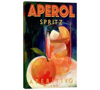 Posterlounge Aperol Spritz Aperitivo, Milano Tableau sur toile de Marco Marella 20 x 30 cm Orange Tableaux Décoration murale