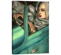 Posterlounge Autoportrait, 1929 Tableau sur toile de Tamara de Lempicka 70 x 90 cm Turquoise Tableaux Décoration murale