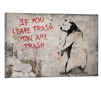 Posterlounge Banksy - If you Leave Trash, You are Trash Tableau en verre acrylique de Pineapple Licensing 21 x 14 cm Beige Tableaux Décoration murale
