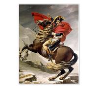 Posterlounge Bonaparte franchissant le Grand-Saint-Bernard Poster de Jacques-Louis David 13 x 18 cm Tableaux Décoration murale