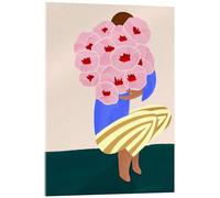 Posterlounge Bouquet of Flowers Tableau en verre acrylique de Bea Müller 50 x 70 cm Rose clair Tableaux Décoration murale