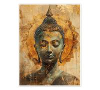 Posterlounge Buddha and Mandala Poster de DejaReve 50 x 70 cm Or Tableaux Décoration murale