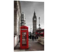 Posterlounge Cabine téléphonique et Big Ben à Londres Tableau en verre acrylique de Filtergrafia 20 x 30 cm Tableaux Décoration murale