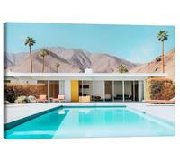 Posterlounge California Dreaming - Palm Springs Pool in the desert Tableau sur toile de Philippe HUGONNARD 100 x 70 cm Bleu Tableaux Décoration murale