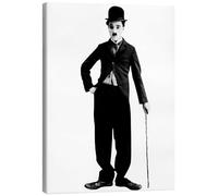 Posterlounge Charlie Chaplin avec une canne Tableau sur toile 30 x 40 cm Noir et blanc Tableaux Décoration murale