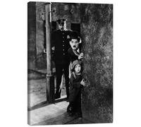 Posterlounge Charlie Chaplin dans Le Kid Tableau sur toile 70 x 90 cm Noir et blanc Tableaux Décoration murale