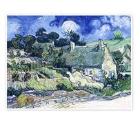 Posterlounge Chaumes de Cordeville à Auvers-sur-Oise Poster | 40 x 30 cm de Vincent van Gogh Bleu Tableaux Décoration murale