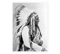 Posterlounge Chef Sioux Sitting Bull Poster | 30 x 40 cm de John Parrot Noir et blanc Tableaux Décoration murale