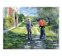 Posterlounge Chemin montant Poster | 70 x 50 cm de Gustave Caillebotte Vert Tableaux Décoration murale