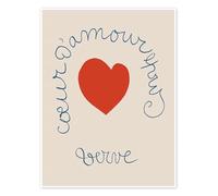 Posterlounge Coeur d'Amour epris - Verve Poster | 50 x 70 cm de Henri Matisse Beige Tableaux Décoration murale
