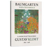 Posterlounge Cottage Garden, Baumgarten Edition Tableau sur toile de Gustav Klimt 50 x 70 cm Vert Tableaux Décoration murale