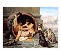 Posterlounge Diogène dans son tonneau Poster de Jean-Léon Gérôme 40 x 30 cm Tableaux Décoration murale