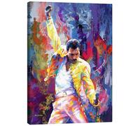 Posterlounge Freddie Mercury Pop Art Portrait Tableau sur toile de Leon Devenice 70 x 90 cm Déco colorée Tableaux Décoration murale