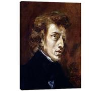 Posterlounge Frédéric Chopin Tableau sur toile | 30 x 40 cm de Eugene Delacroix Marron Tableaux Décoration murale
