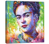 Posterlounge Frida in a colourful portrait Tableau sur toile de Leon Devenice 20 x 20 cm Déco colorée Tableaux Décoration murale