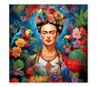 Posterlounge Frida Kahlo vintage floral portrait Poster