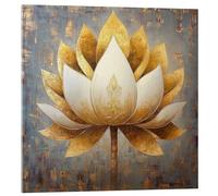 Posterlounge Harmony of the Sacred Bloom Tableau en verre acrylique de DejaReve 40 x 40 cm Or Tableaux Décoration murale