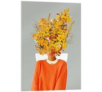 Posterlounge Je t'ai vu fleurir dans le reflet de mon âme Tableau en verre acrylique de Frank Moth 13 x 18 cm Orange Tableaux Décoration murale