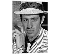 Posterlounge Jean-Paul Belmondo, La Chasse A L'Homme, 1964 Tableau en verre acrylique 30 x 40 cm Noir et blanc Tableaux Décoration murale