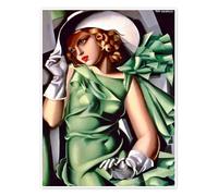 Posterlounge Jeune fille aux gants Poster de Tamara de Lempicka 50 x 70 cm Vert Tableaux Décoration murale