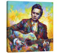 Posterlounge Johnny Cash with the Guitar Tableau sur toile de Leon Devenice 30 x 30 cm Déco colorée Tableaux Décoration murale