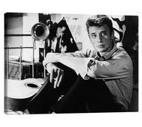 Posterlounge Johnny Hallyday dans Les Parisiennes Tableau sur toile 40 x 30 cm Noir et blanc Tableaux Décoration murale